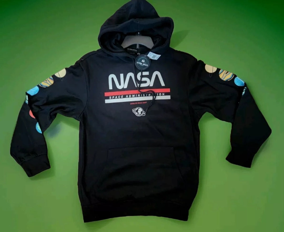 NASA Space Administraton Graphic Print Hoodie L