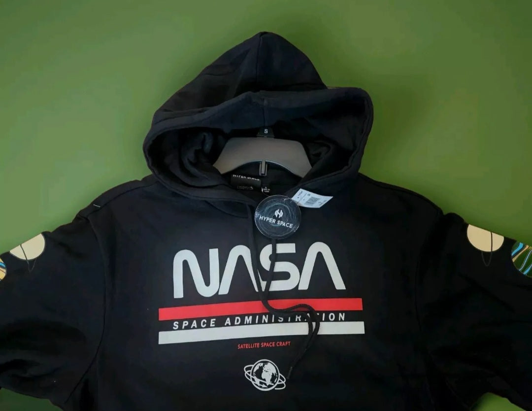 NASA Space Administraton Graphic Print Hoodie L