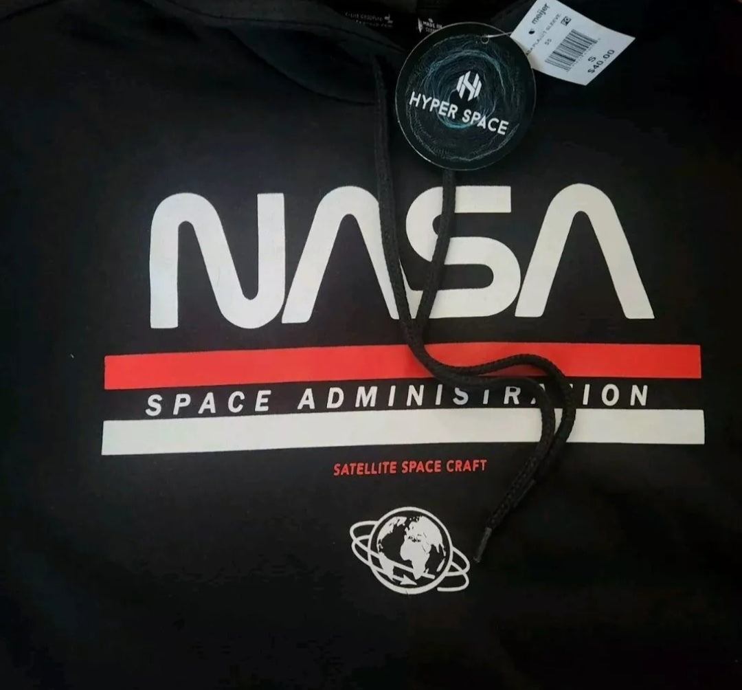 NASA Space Administraton Graphic Print Hoodie L