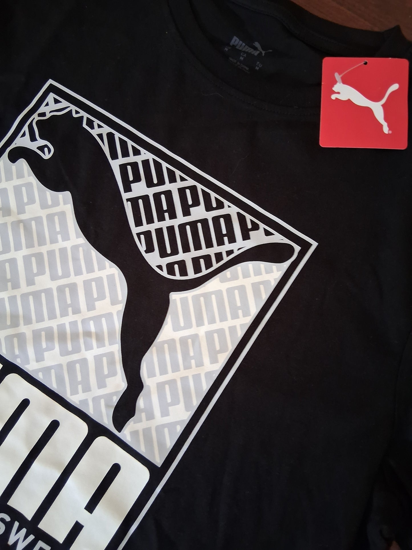 Puma Men's Black Graphic Print Logo T-Shirt M