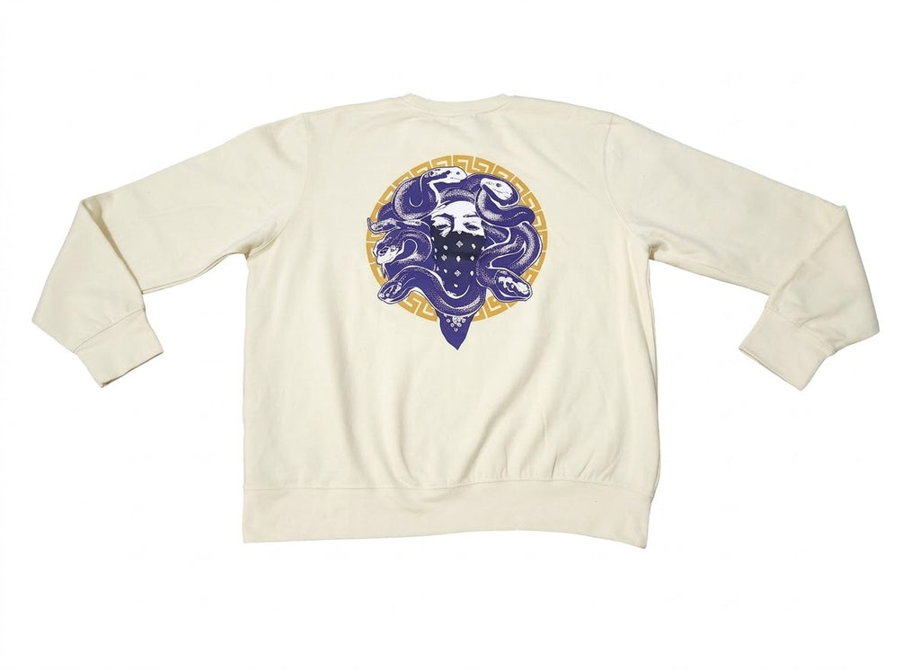 Crooks & Castles Men's Medusa Snake Graphic Crewneck Sweatshirt - Off white (NWT)