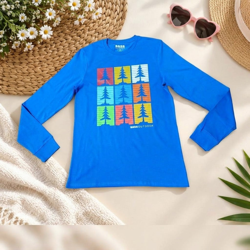 Bass Outdoor Men's Graphic Long-Sleeve Shirt - Royal Blue