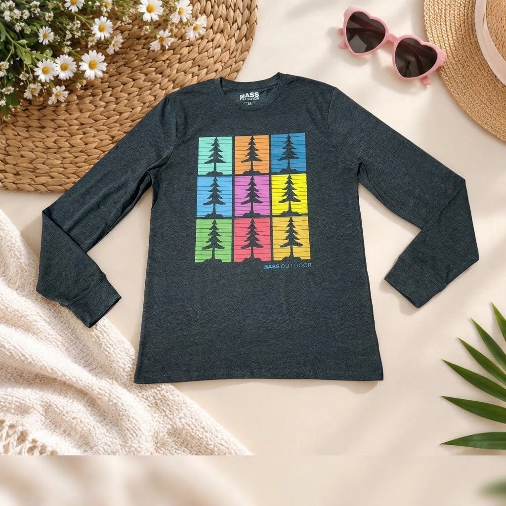 Bass Outdoor Men's Graphic Long-Sleeve Shirt - Charcoal Heather