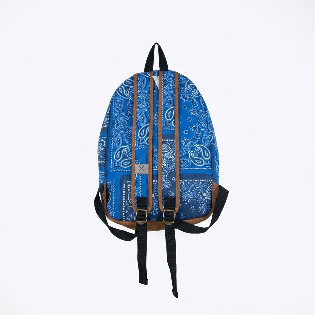 Sun + Stone Blue Bandana Patchwork Backpack