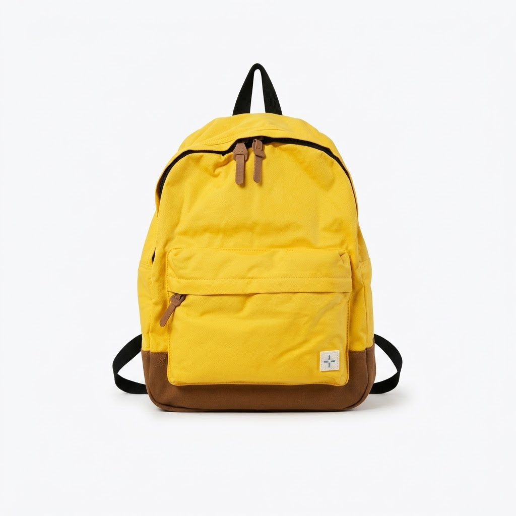 Classic Canvas Everyday Backpack – Mustard Yellow & Brown
