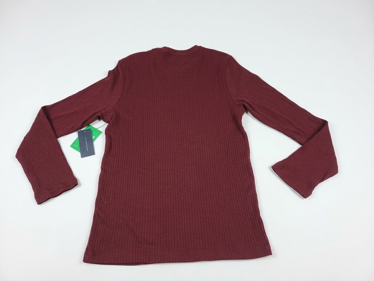 NWT Tommy Hilfiger Men's Ribbed Long-Sleeve Thermal Crewneck Shirt – Burgundy / Maroon