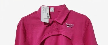 Reebok Vector Ultra-Cropped Arch Cutout Polo Shrug in Hot Pink Size Small