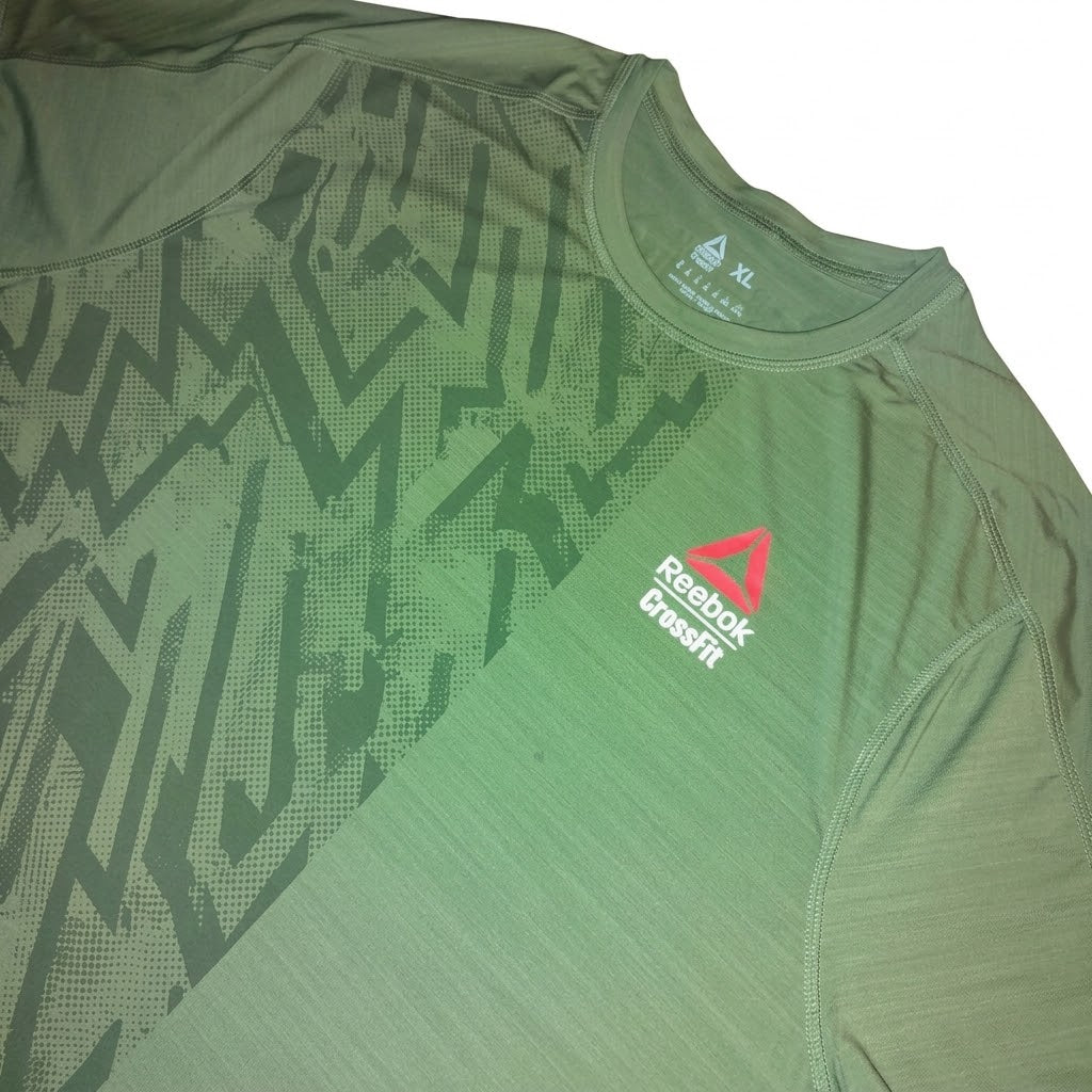 Reebok CrossFit Men's Graphic Performance Training T-Shirt – Olive Green (Size XL)