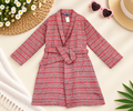 Club Room Men's Classic Plaid Flannel Belted Pajama Robe – Red Multi