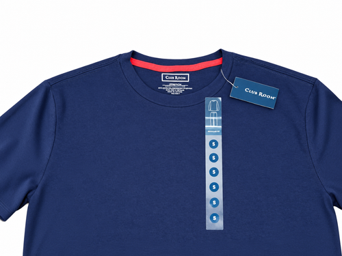 Club Room Men's Long-Sleeve Cotton Crewneck T-Shirt – Navy Blue