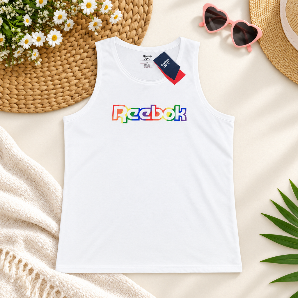 Reebok Men’s Rainbow Logo Tank Top