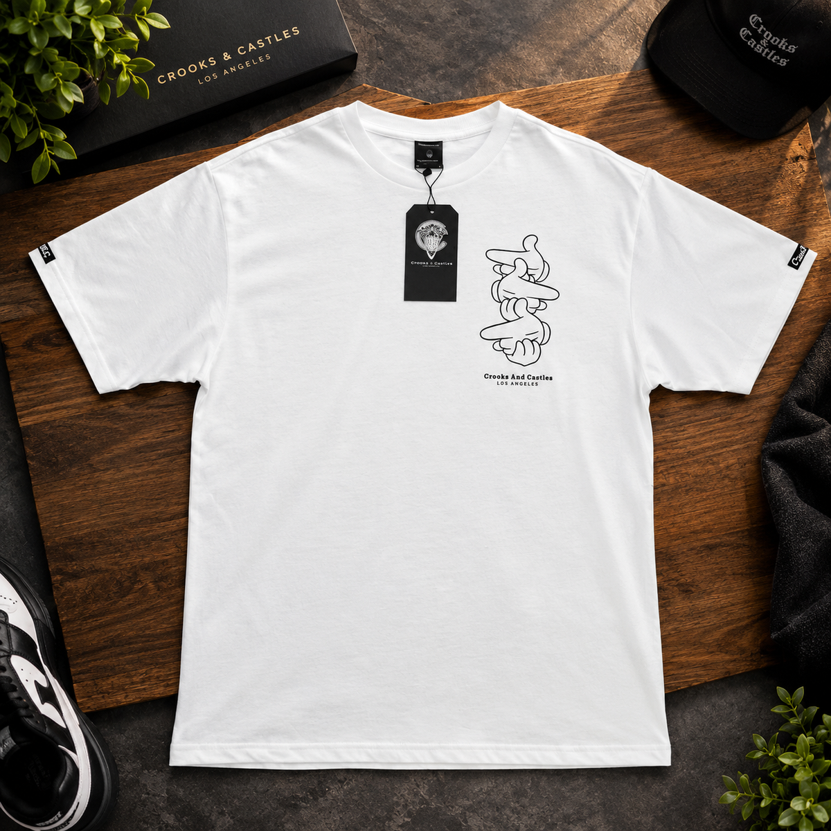 Crooks & Castles Mickey Hands Graphic T-Shirt - White