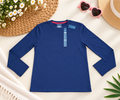 Club Room Men's Long-Sleeve Cotton Crewneck T-Shirt – Navy Blue