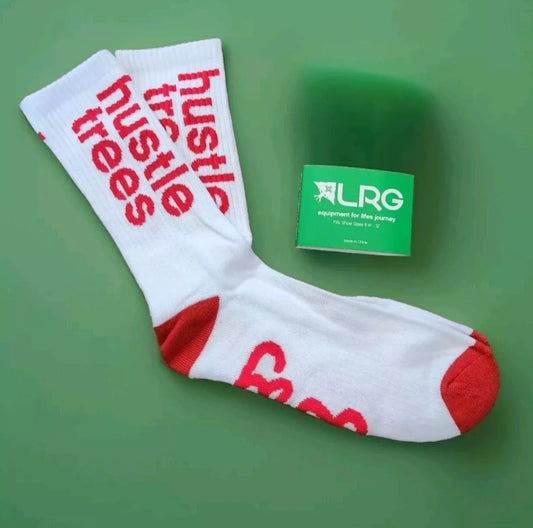 White LRG Hustle Trees Socks