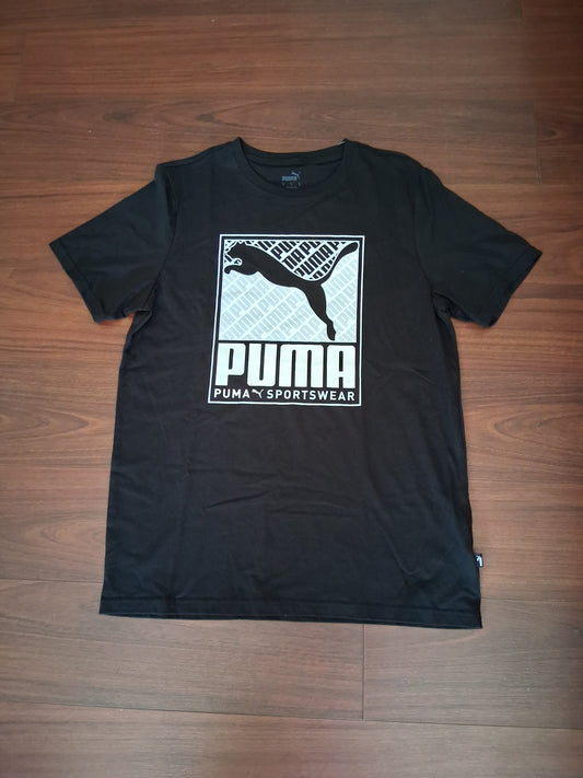 Puma Men's Black Graphic Print Logo T-Shirt M
